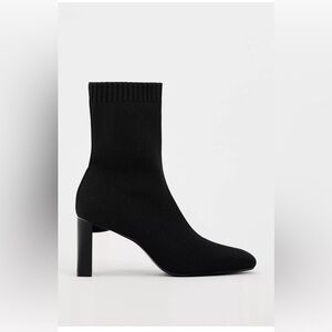 New Zara  Fabric Heeled Ankle Boots